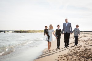 family on the beach